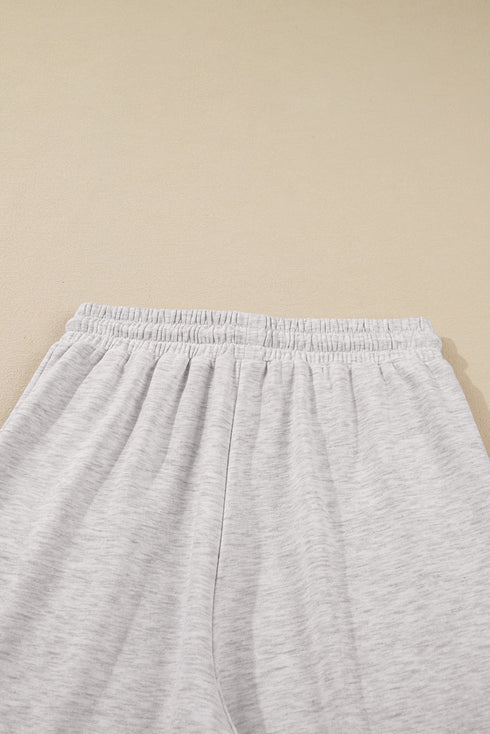 Polo Collar V Neck Drawstring Wide Leg Pant Sets