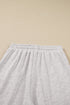 Polo Collar V Neck Drawstring Wide Leg Pant Sets