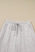 Polo Collar V Neck Drawstring Wide Leg Pant Sets