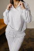 Polo Collar V Neck Drawstring Wide Leg Pant Sets