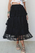 Polyamide Elastane Elegant Ruffle Lace Tiered Skirt