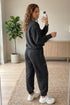 Polyester Cotton Seamed Coordinated Jogger Pant Set