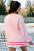 Polyester Embroidered Tennis Crew Neck Pullover Sweatshirt