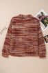 Polyester Fuzzy Striped Pattern Button Front Cardigan