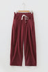 Polyester Racing Elastic Waist Drawstring Corduroy Pants