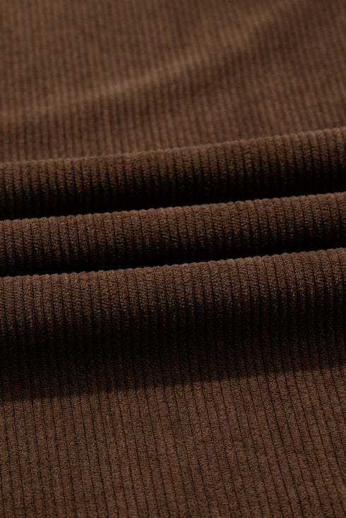 Polyester Tie Elastic Waist Soft Corduroy Pants