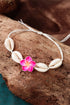 Polymer Clay Floral And Seashell Adjustable Bracelet