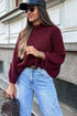 Popcorn Textured Mock Neck Relaxed Fit Sweater
