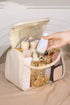 Portable Top Handle Zippered Travel Cosmetic Organizer Makeup Bag