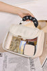 Portable Top Handle Zippered Travel Cosmetic Organizer Makeup Bag