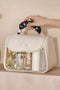 Portable Top Handle Zippered Travel Cosmetic Organizer Makeup Bag