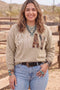 PRAY Letter Patchwork Round Neck Long Sleeve Sweatshirt
