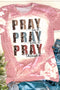 Pray Letter Print Western Graphic Short Sleeve Tee