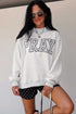 Pray Polka Dot Embroidered Applique Mock Neck Sweatshirt
