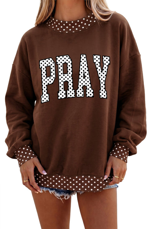 Pray Polka Dot High Neck Tunic Sweatshirt