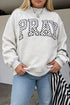 Pray Polka Dot Letter Applique Mock Neck Pullover Sweatshirt