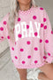 Pray Polka Dot Mock Neck Pullover Sweatshirt