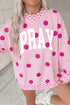 Pray Polka Dot Mock Neck Pullover Sweatshirt