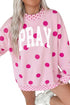 Pray Polka Dot Mock Neck Pullover Sweatshirt