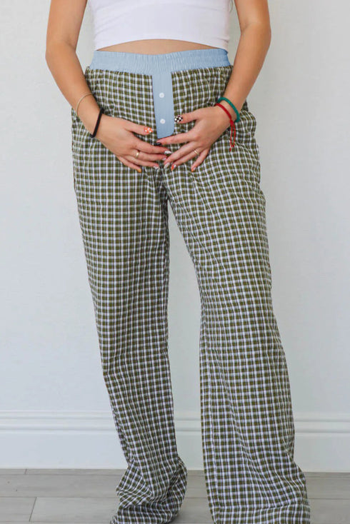 Preppy Southern Belle Gingham Boxer Style Pants