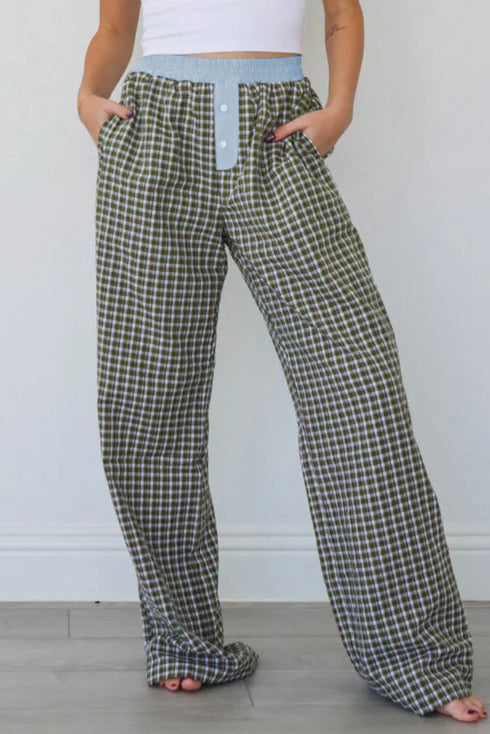 Preppy Southern Belle Gingham Boxer Style Pants