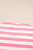 Preppy Stripe Print Cap Sleeve Shift T Shirt Dress