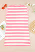 Preppy Stripe Print Cap Sleeve Shift T Shirt Dress