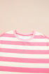 Preppy Stripe Print Cap Sleeve Shift T Shirt Dress
