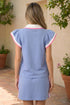 Preppy Striped Trim Polo Drawstring Two Piece Dress
