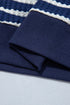 Preppy Textured Stripe Half Zip Collared Pullover Top