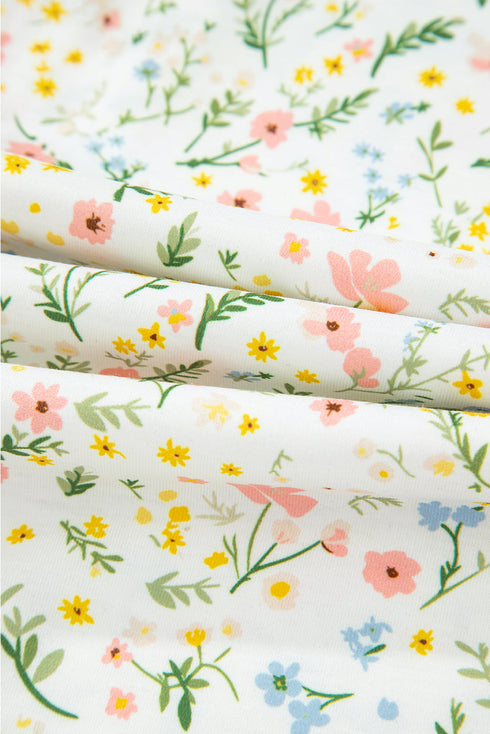 Print Contrast Pipping Short Pajamas Set