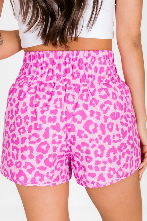 Print High Waisted Athletic Shorts