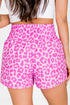 Print High Waisted Athletic Shorts
