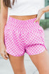 Print High Waisted Athletic Shorts