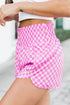 Print High Waisted Athletic Shorts