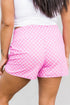Print High Waisted Athletic Shorts