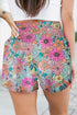 Print High Waisted Athletic Shorts