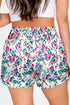 Print High Waisted Athletic Shorts