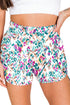 Print High Waisted Athletic Shorts