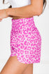 Print High Waisted Athletic Shorts
