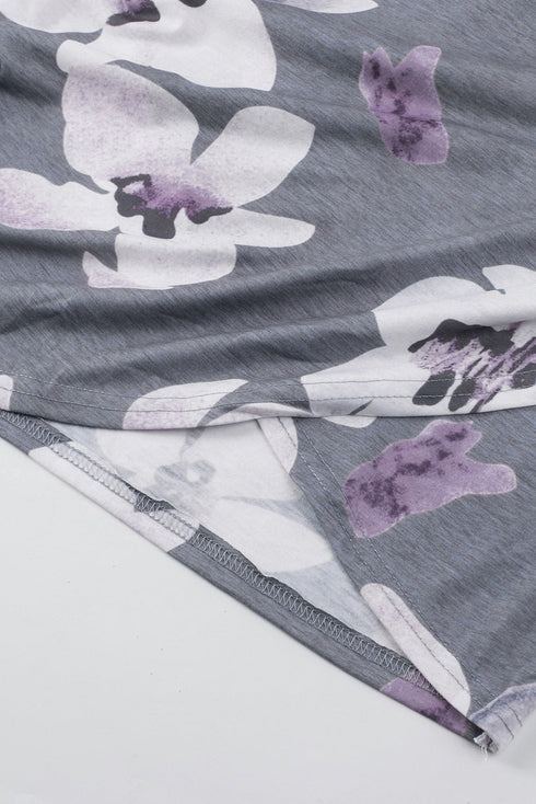 Print Hollow Out Twist Bodycon Mini Dress