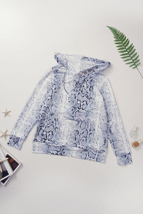 Print Kangaroo Pocket Hoodie