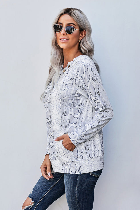 Print Kangaroo Pocket Hoodie