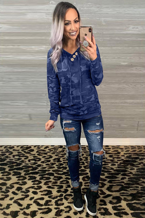 Print Kangaroo Pocket Hoodie