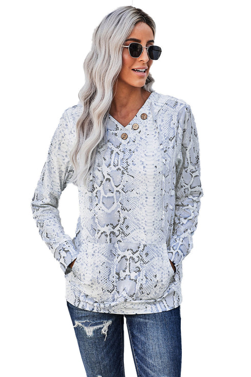 Print Kangaroo Pocket Hoodie