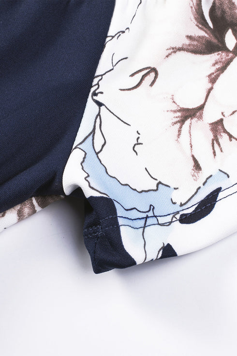 Print Off Shoulder Slit Bodycon Midi Dress