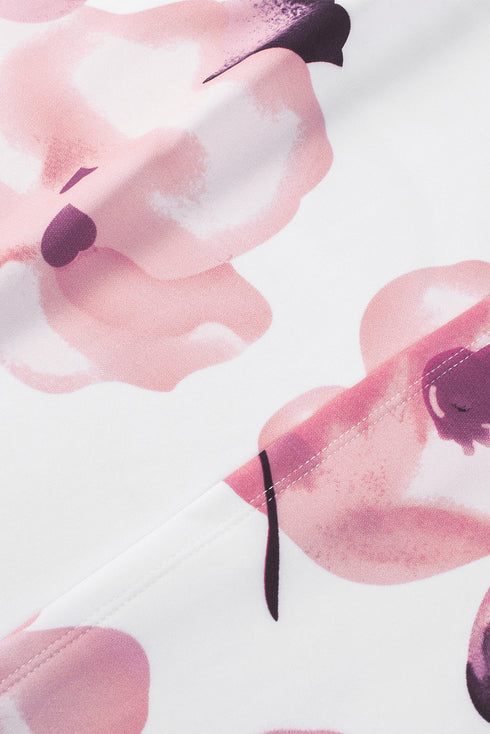 Print Off Shoulder Slit Bodycon Midi Dress