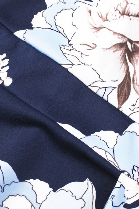 Print Off Shoulder Slit Bodycon Midi Dress