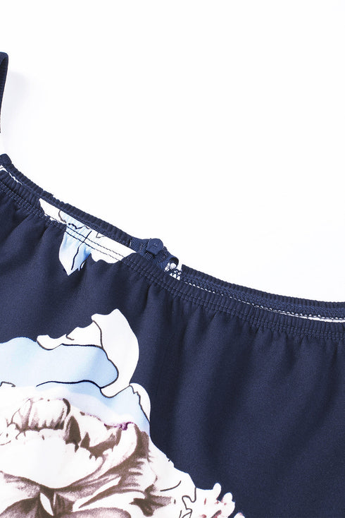 Print Off Shoulder Slit Bodycon Midi Dress