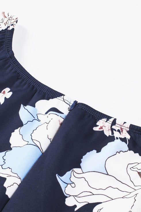 Print Off Shoulder Slit Bodycon Midi Dress